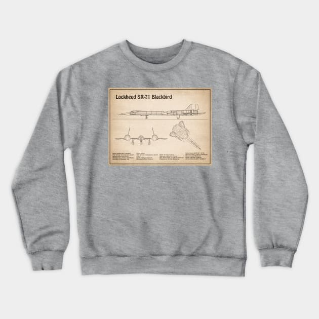 Lockheed SR-71 Blackbird - SD Crewneck Sweatshirt by SPJE Illustration Photography